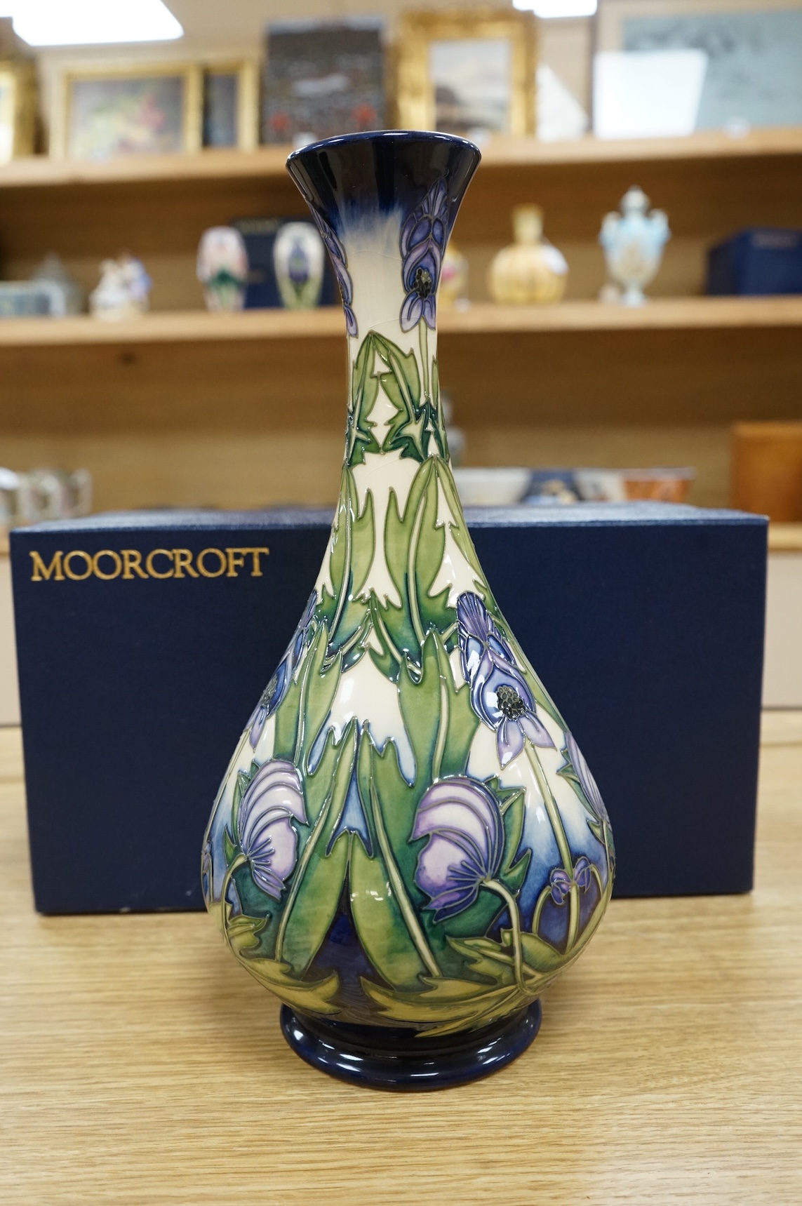 A Moorcroft ‘Wolfsbane’ vase, designed by Anji Davenport, limited edition, 2001. 32cm high (boxed).